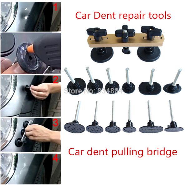 

pdr tool paintless dent puller remover pulling bridge dent removal hand tool set for car repair tools newly design 7x tabs