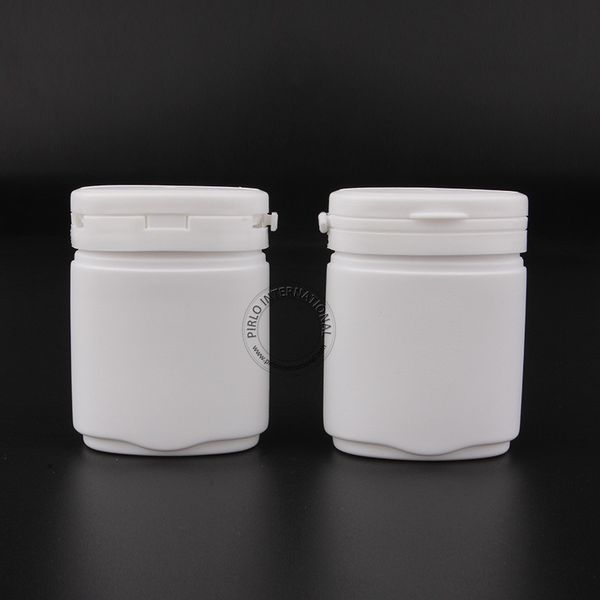 

20pc 80ml g white pla tic chewing gum bubble gum bottle with tear off cap 80ml oval hape pp jar for cap ule pill packaging