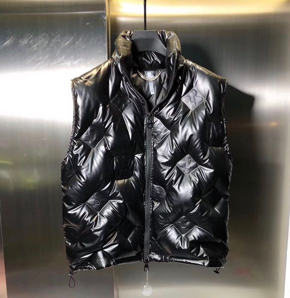 

brand sports mens vest cotton letters strange printing comfortable fluffy warm high collar winter outerwear coat for male, Black;white