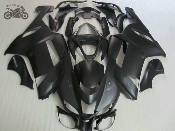 Hochwertige Karosserie für Kawasaki Ninja ZX-6R ZX636 07 08 Spritzguss-Verkleidungsset 2007 2008 ZX6R flache schwarze Verkleidungen