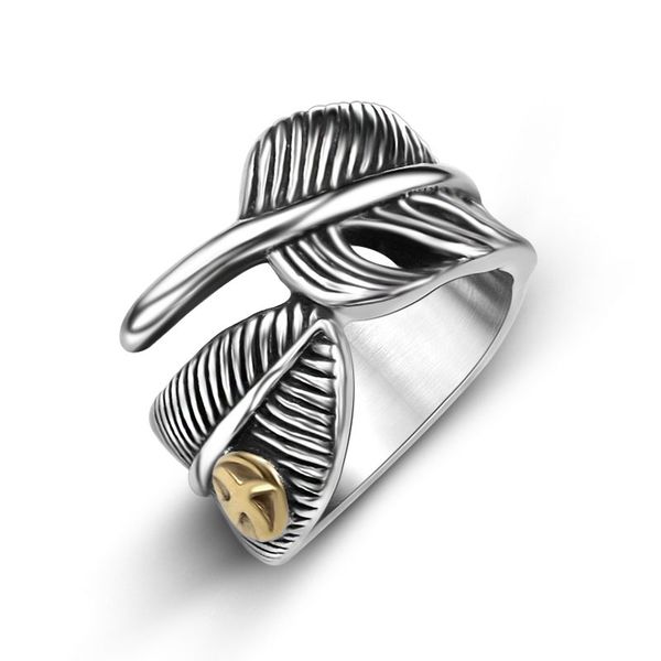 

Retro fa hion ring bird feather men 039 and women 039 ring and ring, Silver