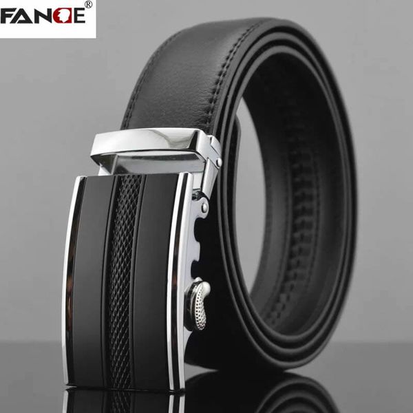 

men belt genuine leather belt belts for men mens ratchet slide belts leather automatic buckle male vintage jeans chain nx3051d, Black;brown