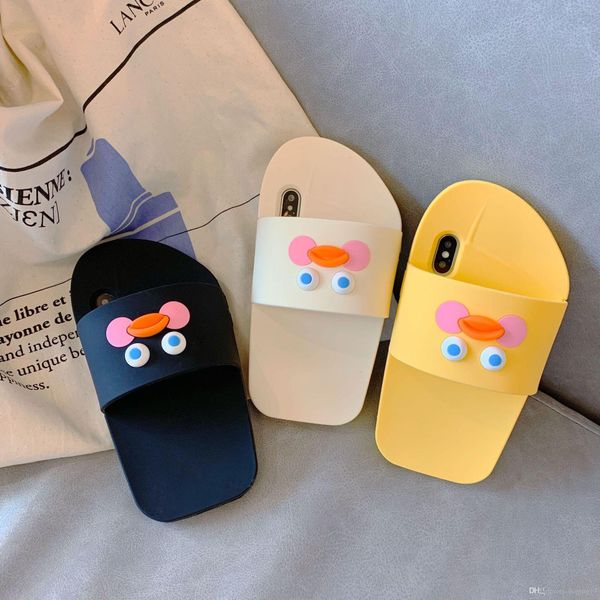 

happy cartoon makes funny duck cover for iphone xs xr xsmax cases full protect slipper cell phone cases for iphone 6 7 8 plus