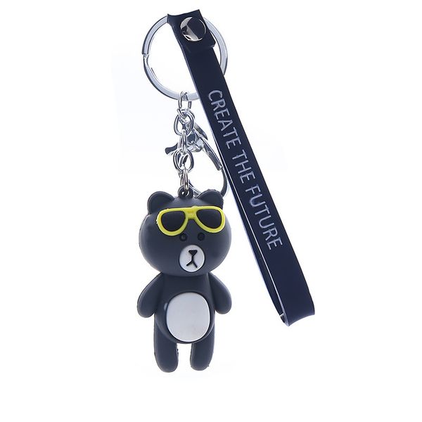 

key chain ring animals soft-pvc bear lovely for girl cute doll keychain women luxury key-holder, Silver