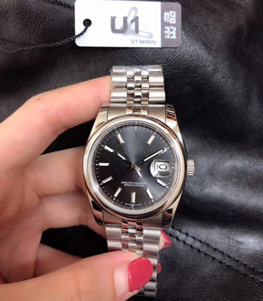 

2020 v3 mens women wristwatch 36mm medium size datejust automatic mechanical sapphire glass stainless steel strap high wristwatch, Slivery;brown