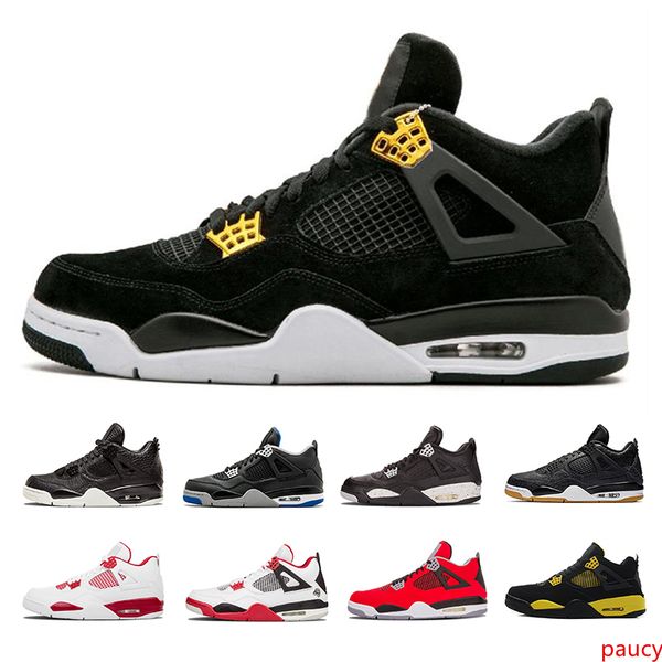 

2019 4 basketball shoes 4s men pure royalty white cement black bred fire red womens trainers sports sneakerss size 36-47