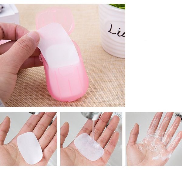 

20pcs/box disposable anti dust mini travel soap paper washing hand bath cleaning portable boxed foaming soap paper scented sheets fy6022
