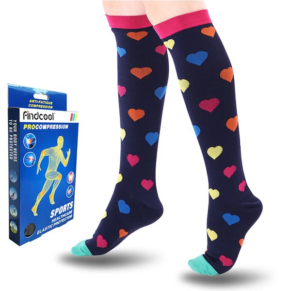 

findcool women yoga socks with graguated compression quick dry leg support for fit men tranning & exercise climbing, Black