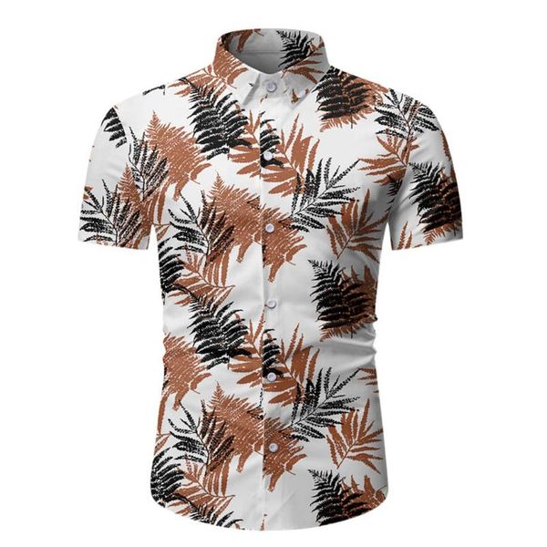 

mens dress shirts men casual summer printed button short sleeve hawaiian shirt blouse camisa masculina ropa hombre, White;black