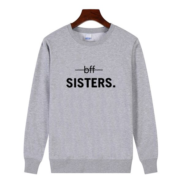 

женская o-образным вырезом тонкий толстовки bff сестры letters printed черный белый с длинным рукавом рубашки топы фуфаек верхняя одежда пул, Black