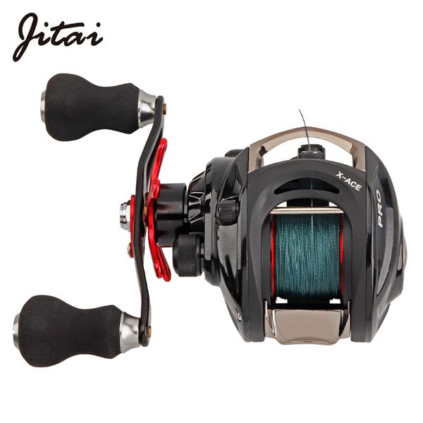 

jitai fishing reel 8kg max drag have pe 4 strands line 14+1bbs left right hand lure bait casting fishing baitcasting reel
