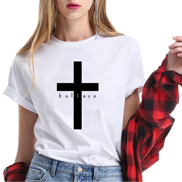 

women women designer shirts christian t shirt women short cross funny summer short sleeve loose fit tshirt clothing brand, White