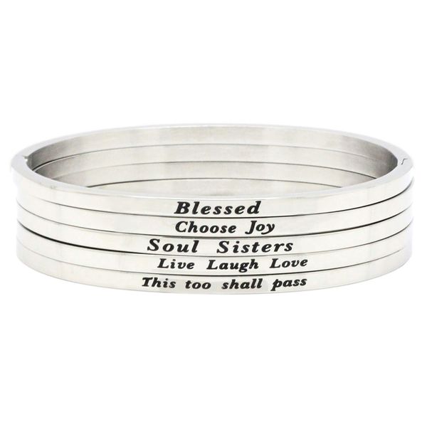 

silver open bracelets bangles women stainless steel cuff bangle jewelry 49mm*58mm, Black
