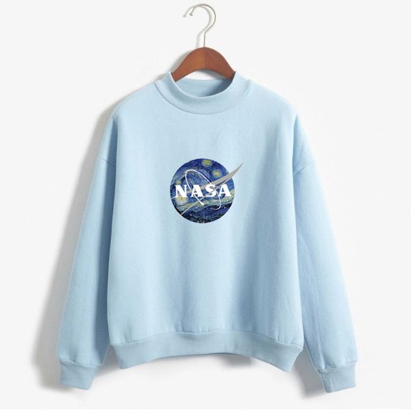 

nasa new mens hoodie дизайнер толстовка trend brand chest логотип печать топы хлопок высокого качества вскользь мужчины женщина толстовки, Black