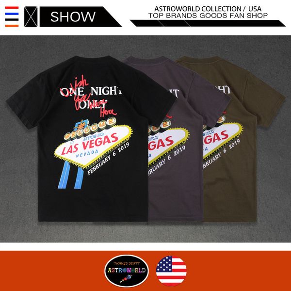 

travis scott astroworld vegas las vegas tour short sleeve t shirt ins men and women, White;black