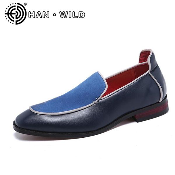 

men formal shoes men leather dress shoes fashion flock big size loafers casual office wedding party, Black