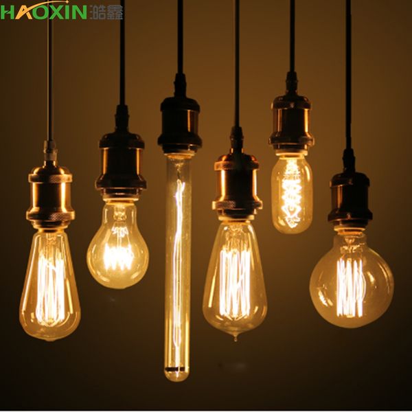 

haoxin edison bulb e27 220v incandescent lamp 40w vintage lamp pendant light retro lighting ceiling lampadas filament bulb