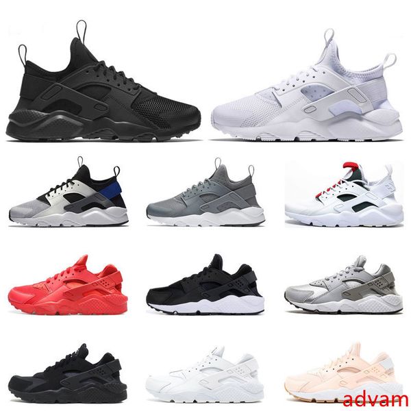 

new huarache 4.0 1.0 classical triple white black red running shoes for mens women breathable fashion sports sneaker trainers size 36-45