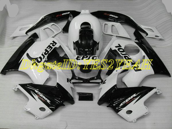 

custom motorcycle fairing kit for honda cbr600f3 97 98 cbr600 f3 1997 1998 abs plastic white black fairings set+gifts hq21