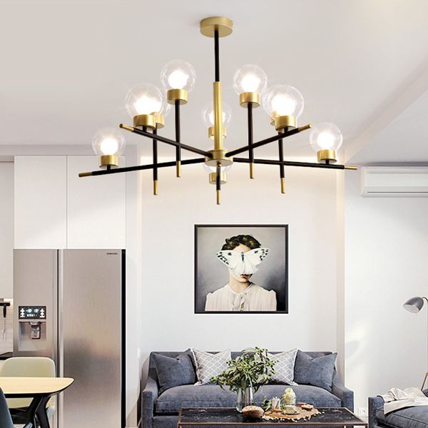 New Glass Ball Pendant Lamps Modern Hanging Ceiling Lamp Luxury Pendant Lights For Living Room Bedroom Dinning Room Kitchen Island Oil Rubbed Bronze