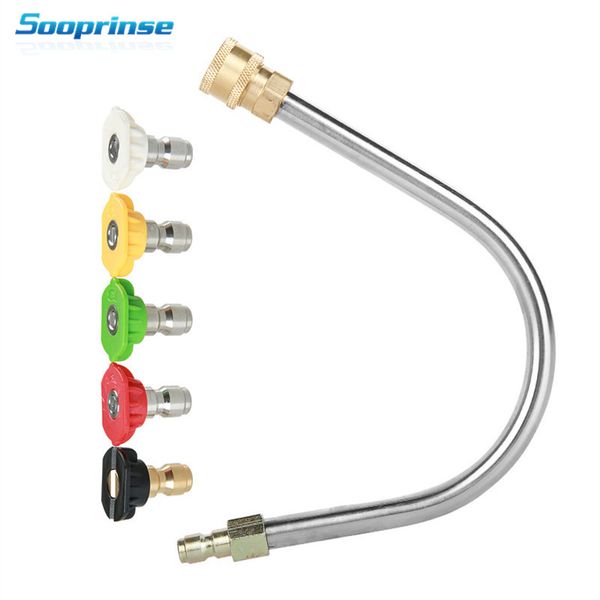 

sooprinse pressure washer gutter cleaner attachment with 5 spray nozzle tips 5000 psi,car washer gun wand extension ,replacement