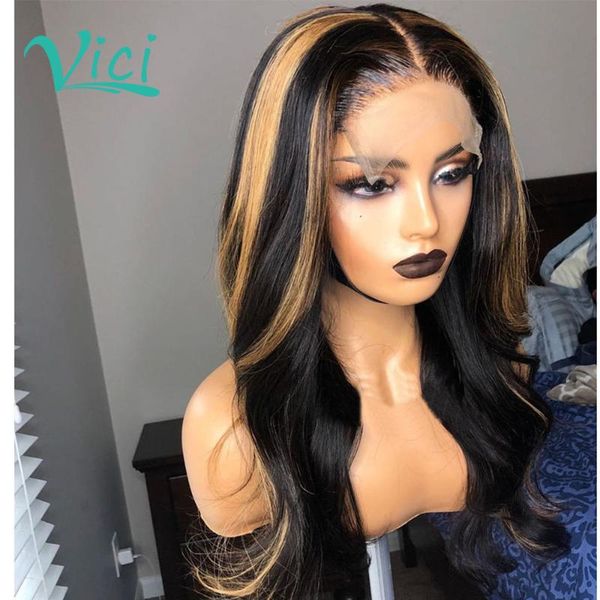 

highlight wig 1b 27 human hair wig ombre lace front remy wavy colored lace front human hair wigs for black women, Black;brown