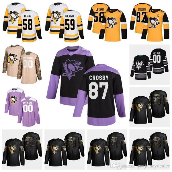 

pittsburgh penguins 2020 sidney crosby kris letang jason zucker evgeni malkin patric hornqvist murray lafferty jarry marleau jersey, Black;red