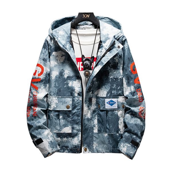 

les koman spring autumn new men jacket casul streetwear hooded camouflage letter sports coats windbreaker outwear regular m-5xl, Black;brown