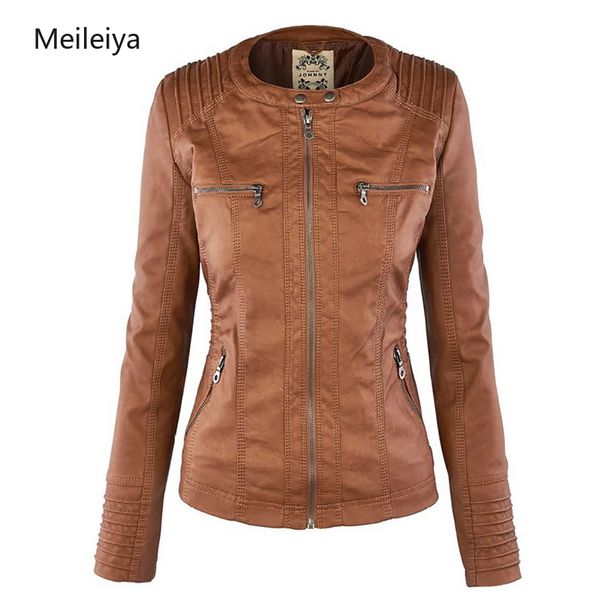 

2019 winter faux leather jacket women casual basic coats plus size 2xl ladies basic jackets waterproof windproof coats female 50, Black