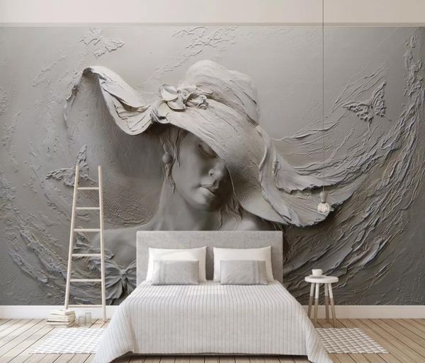 

3d embossed beauty background wall wallpaper for walls 3 d for living room