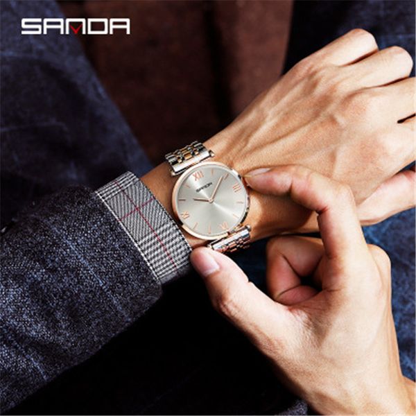 

2019 new fashion watch men stainless steel quartz wristwatches man casual waterproof watch relogio masculino, Slivery;brown