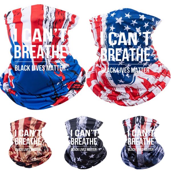 

i cant breathe2020 headband pipe head band scarves neck shield gaiter face mask sun men women soft magic tube bandana elastic fishing run #7, Blue;black