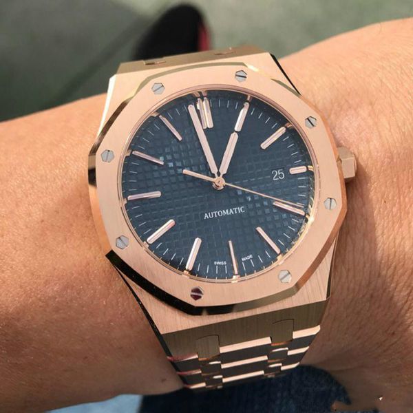 

2019 Hot Sale 41mm Luxury Watch For Men Automatic movement Blue dial ROYAL OAK Series watch sapphire 15400 Stainless Steel mens watches