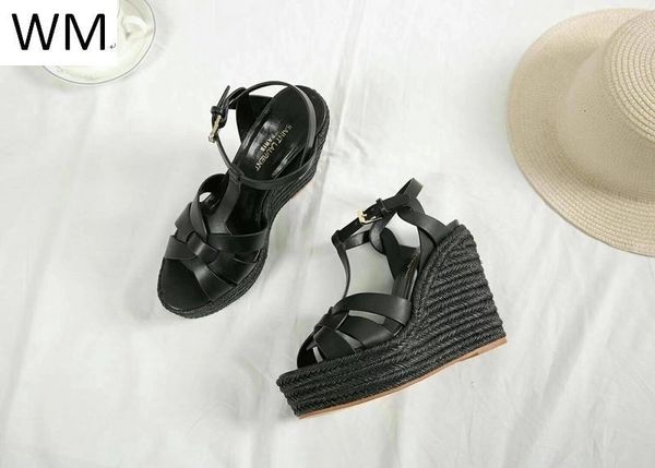 

duping520 new black hemp rope sole high heel shoes sandals wedge shoes women high heels sandals slippers mules slides pumps shoes sneakers