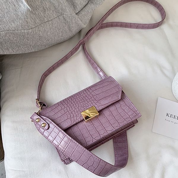 

solid color pu leather crossbody-bags for women 2020 wide strap shoulder bag purses and handbags woman lady's bag