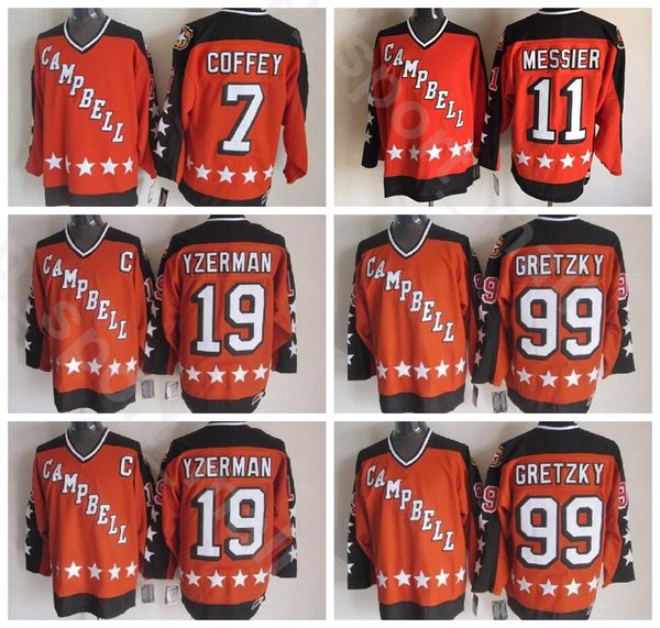 Tutto 1984 Star Vintage Hockey su ghiaccio 11 Mark Messier Jersey Uomo Orange Home Stitched 99 Wayne Gretzky 7 Paul Coffey 19 Steve Yzerman