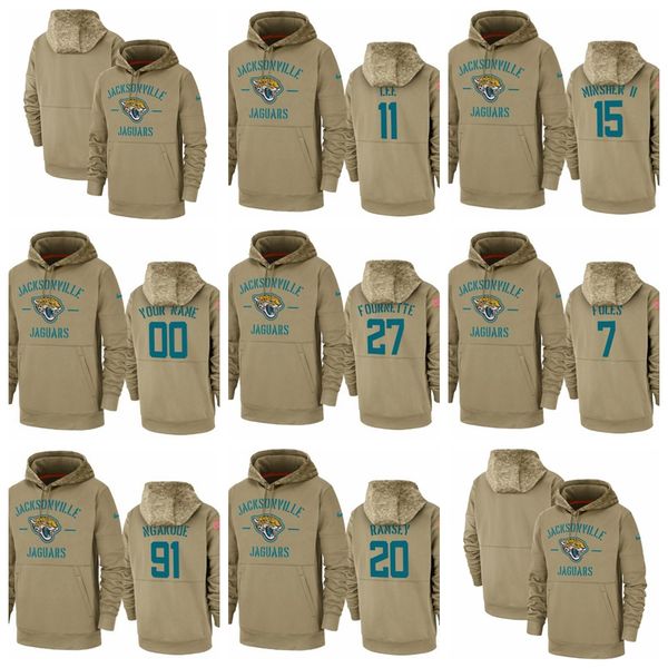 

men women youth jacksonville jaguars #11 #15 #27 #7 #91 #20 customize any number & name 2019 salute to service therma pullover hoodie, Blue;black
