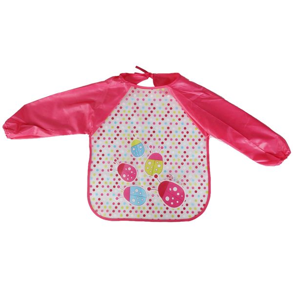 

baby long sleeve waterproof bibs pink dot