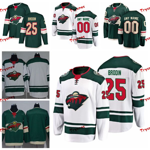 

2019 minnesota wild jonas brodin stitched jerseys mens customize home green shirts 25 jonas brodin hockey jerseys s-xxxl, Black;red