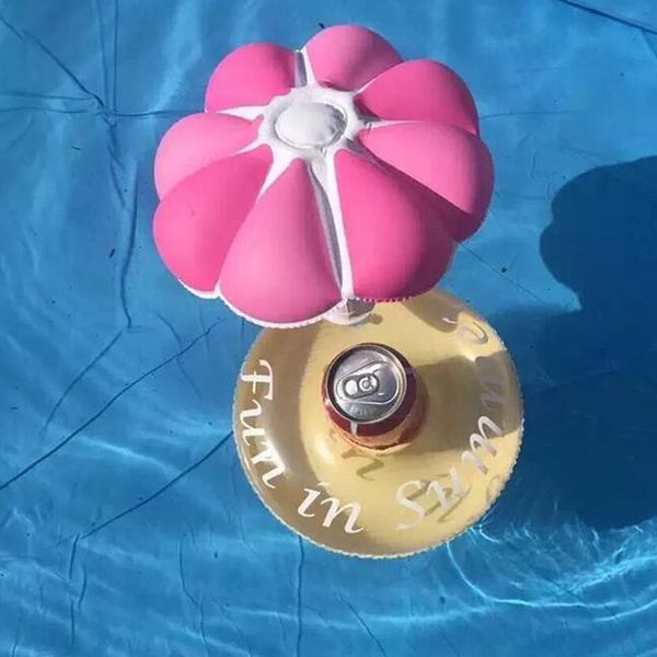 

inflatable umbrella drink cup holder inflatable floating water toys for party swimming pool accessories beach water toy tools 30