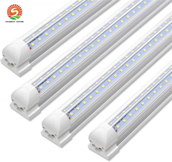 2700K теплый белый V образный Комплексную LED Tubes 8ft 8 футов 72 дюймов LED T8 бюст LED трубки огни двойными бортами освещения