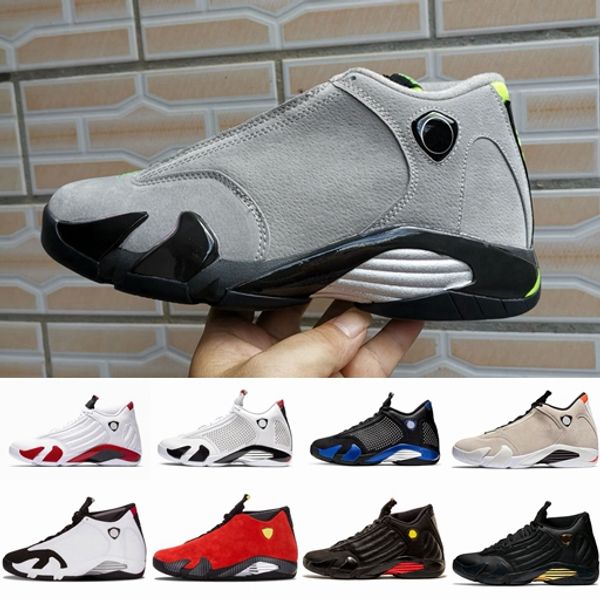

14 14s chrome light graphite fusion varsity red suede zipper men basketball shoes last sthunder black yellow dmp sport sneakers 40-47