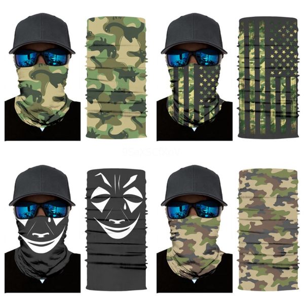 

cpiff designer 2020 face mask skull scarf magic men outdoor cycling mask 10color in stock#362, Blue;black