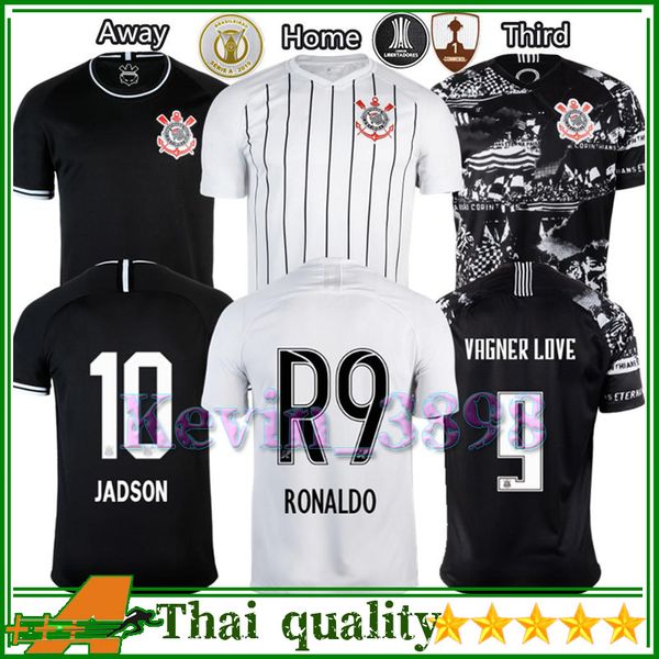 

corinthians soccer jersey jadson ronaldo r9 pedrinho vagner love man home away third jersey 19 20 thailand soccer tracksuit, Black;yellow
