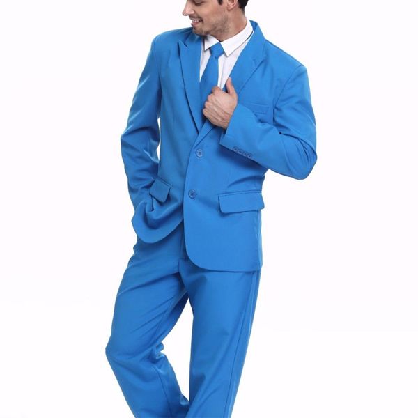 

sky blue regular fit 2 pieces groom suits for wedding man groomsmen suit custom italian mens wedding tuxedo, Black;gray