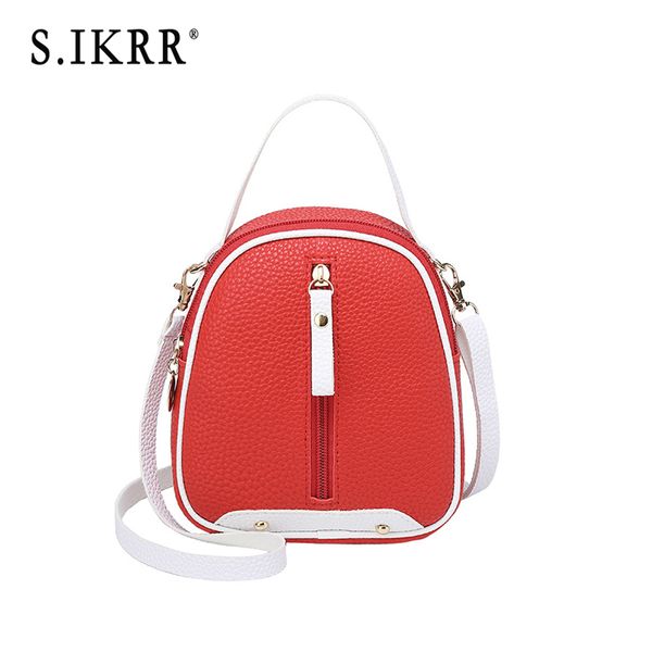 

s.ikrr women pu small backpack waterproof new brand designer shoulder bag female daypack travel bags solid mini casual