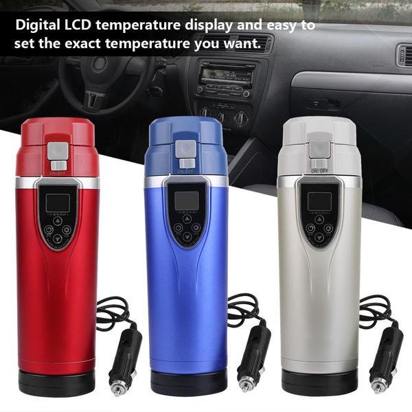 

12v 350ml car portable electric travel heating cup coffee boiling mug kettle universal for 12v-24v power source cars