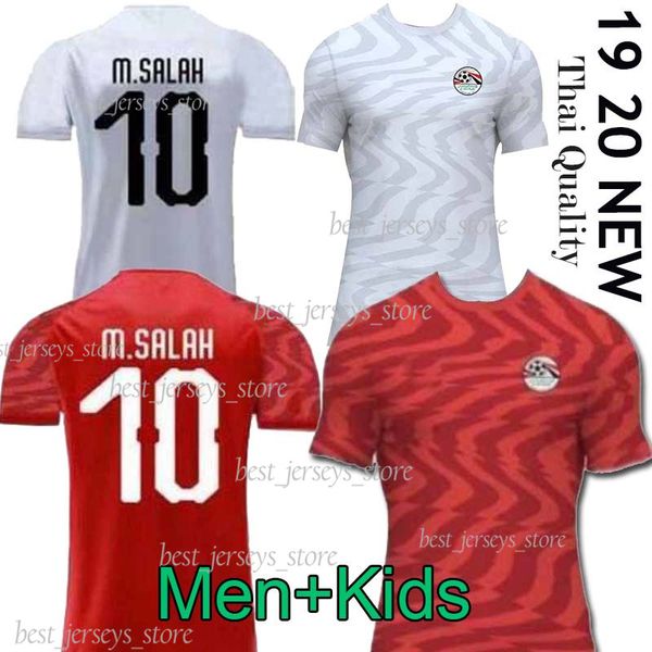 

Thailand New 2019 Egypt Home Red Soccer Jersey Egypt 19/20 10 M.SALAH KAHRABA Away White A.HEGAZI National Team Football uniforms