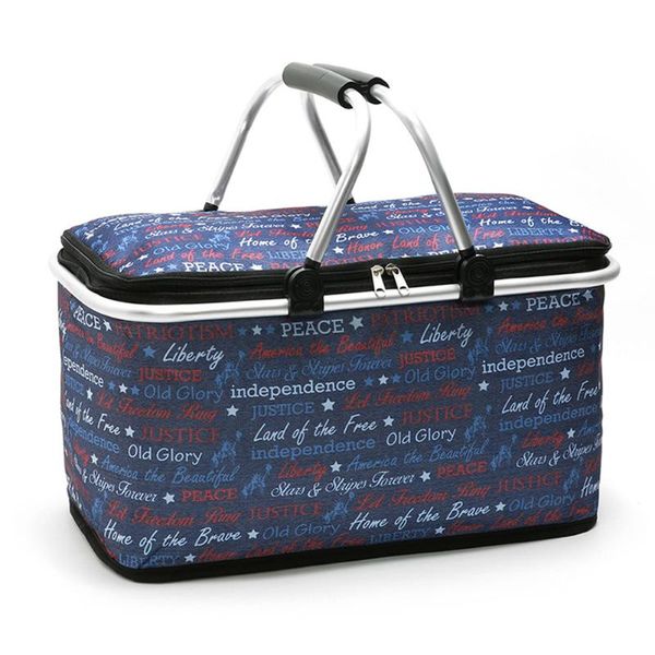 

heat preservation school foldable large capacity outdoor picnic lunch bag office accessories multifunctional shopping basket, Blue;pink