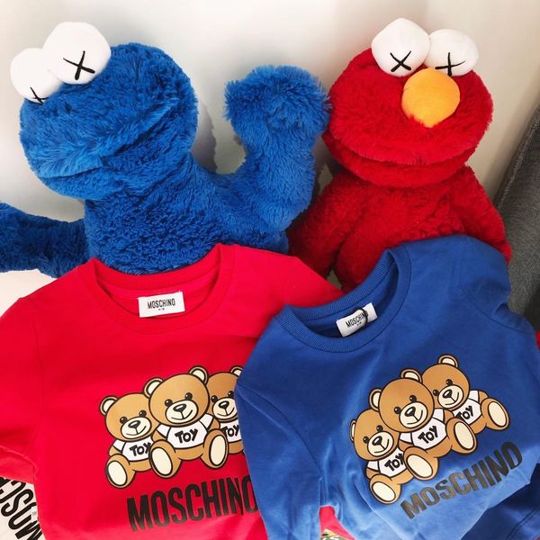 

kid designer hoodie kids top 19 взрыв мальчик роскошные свитера пуловер детская одежда роскошные медведи pattern мода письма девушка свитер, Black